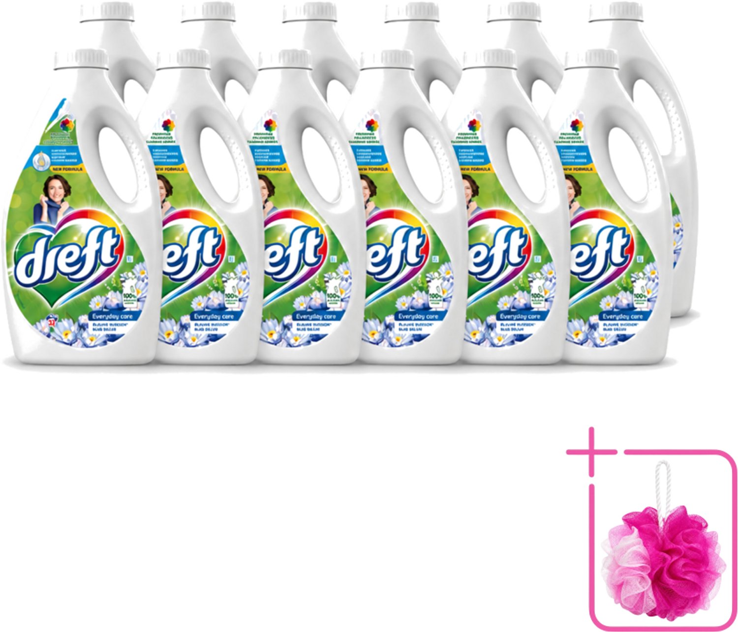 12 x Dreft – Vloeibaar Wasmiddel – Blue Dream – 32 Wasbeurten - Bulkverpakking - Wasmiddel - Douchemop - Vloeibaar wasmiddel