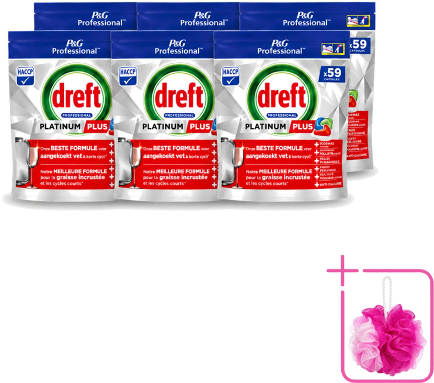 6 x Dreft – Vaatwastabletten – Platinum+ Regular – 59 Tabletten - Bulkverpakking - Handafwasmiddel - Handafwas