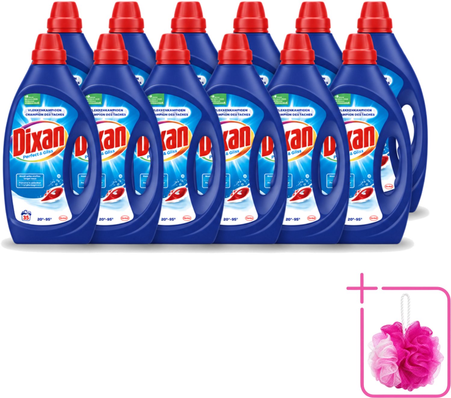 12 x Dixan – Vloeibaar Wasmiddel – Perfect & Gliss – 1750 ml - Bulkverpakking - Wasmiddel - Douchemop - Vlekkenverwijdering