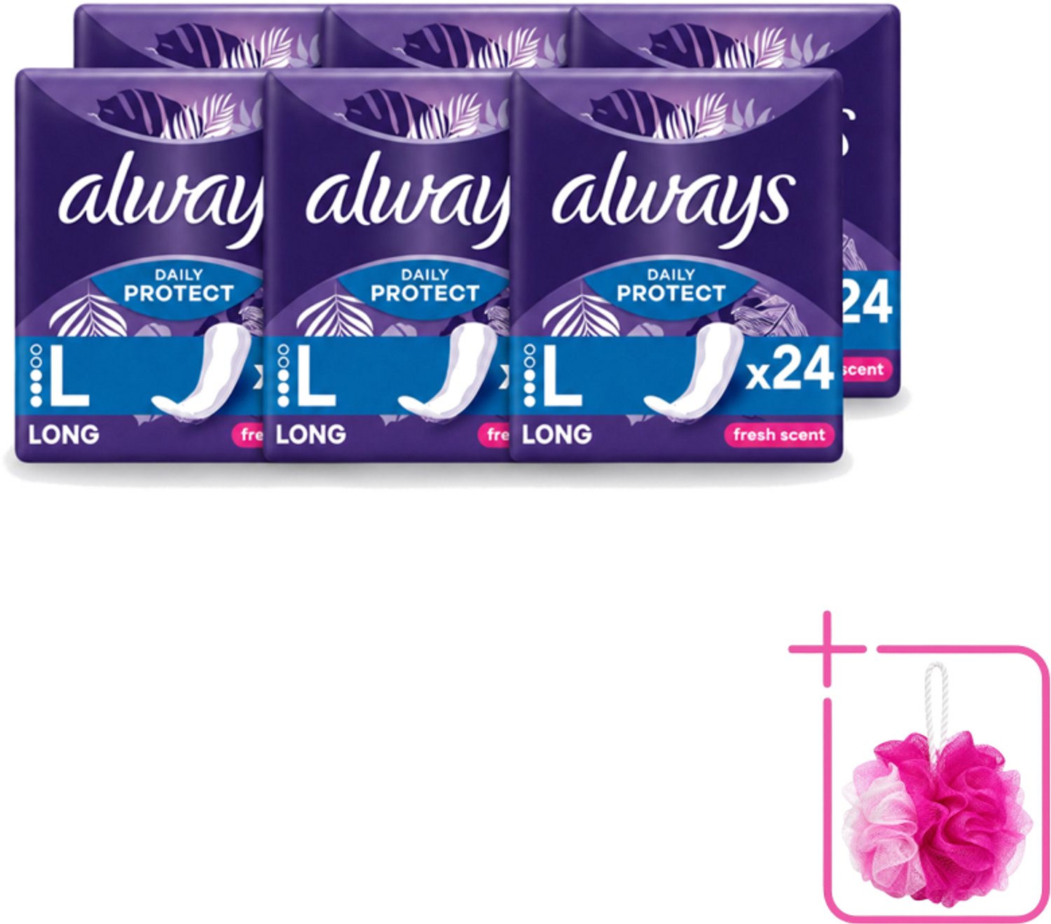 6 x Always – Inlegkruisjes – Long Fresh Scent – 24 Inlegkruisjes - Bulkverpakking - Inlegkruisjes - Frisse geur