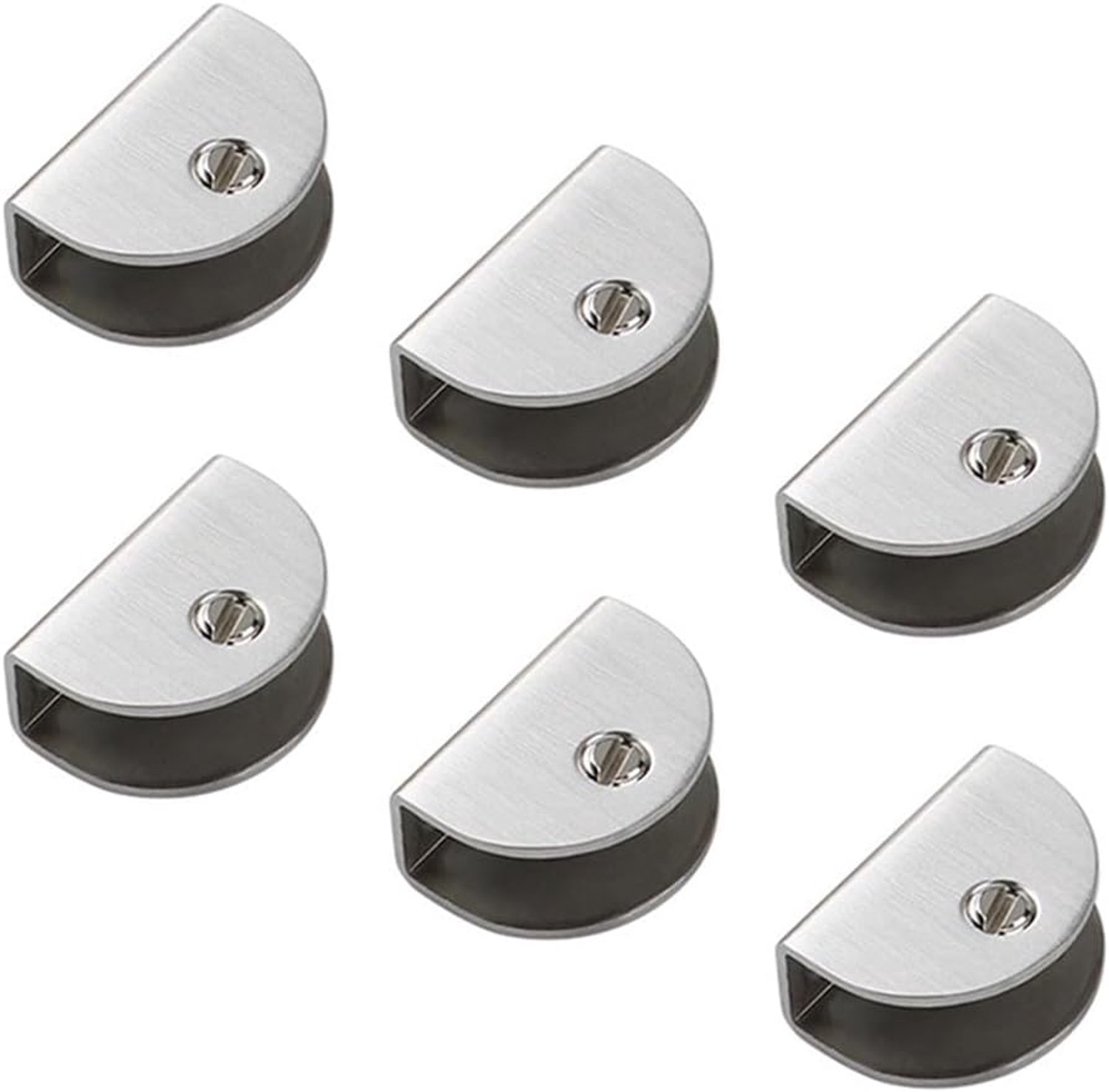 Glasplank houders 10mm - RVS verstelbare wandmontage - Halfronde glas klemmen - Geschikt voor badkamer en kast - ShopVlot