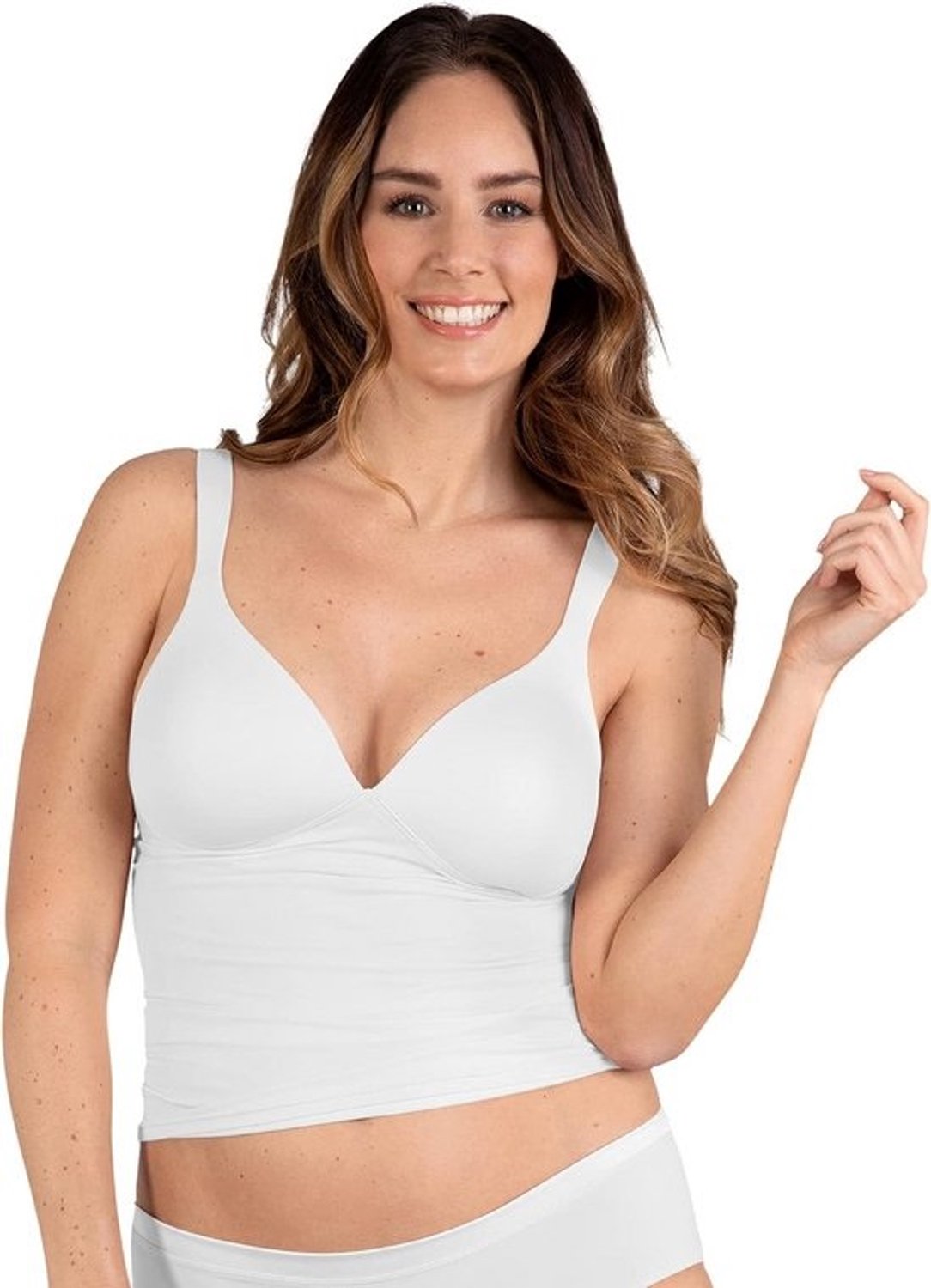 Witte Voorgevormde BH zonder Beugel voor Dames - Comfortabele Ondersteuning - Maat 85D