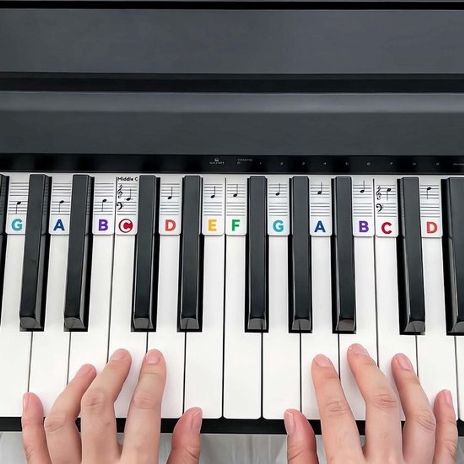 Pianotoetsen Stickers - Leerhulp Noten - Muziek Leren - Afneembaar Siliconen - 88 Toetsen - Klassiek Zwart