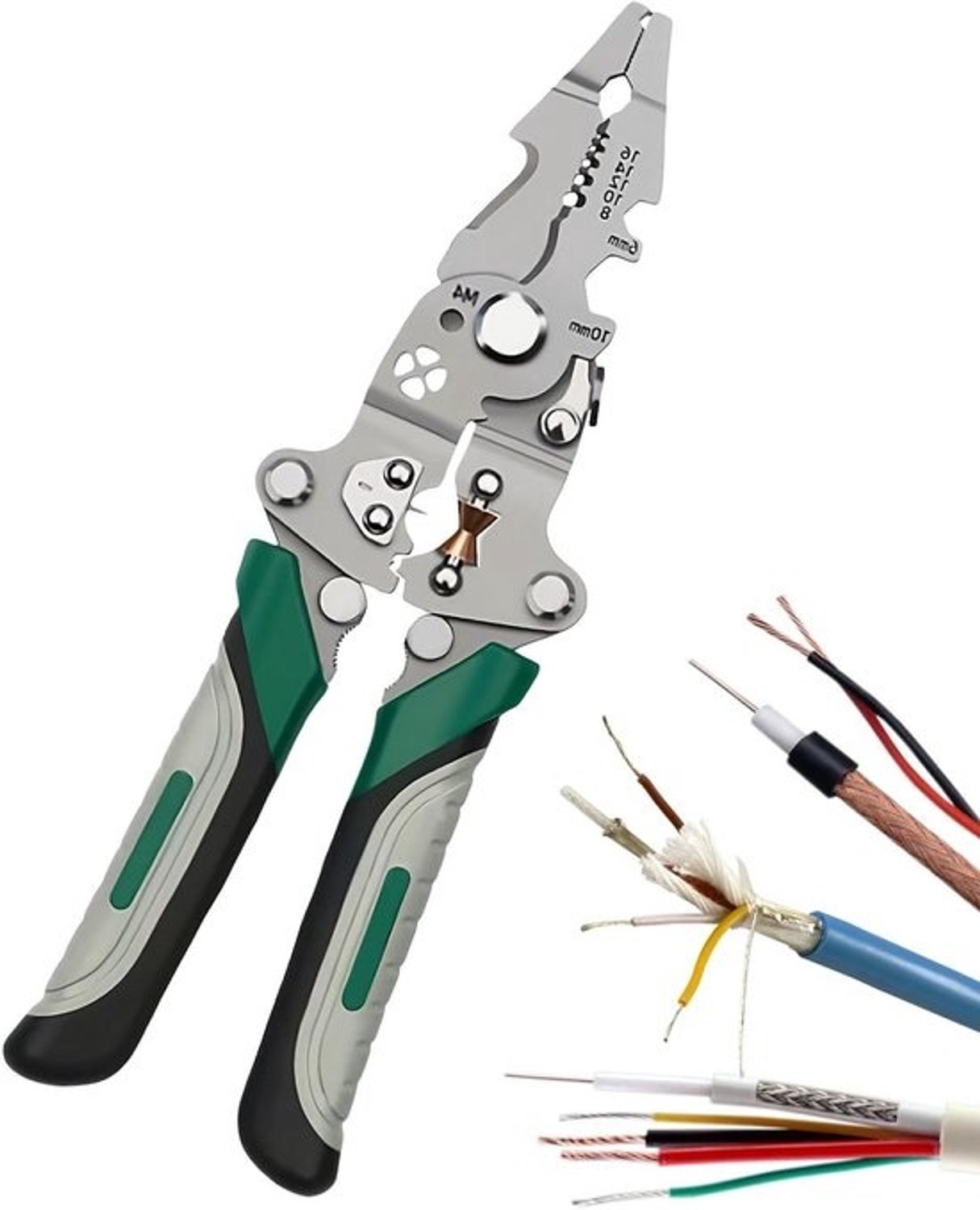 Kabelstriptang - Draadsnijder tang - Netwerkbekabeling aanleggen - Multifunctioneel gereedschap - 22.3 cm - Niet gespecificeerd