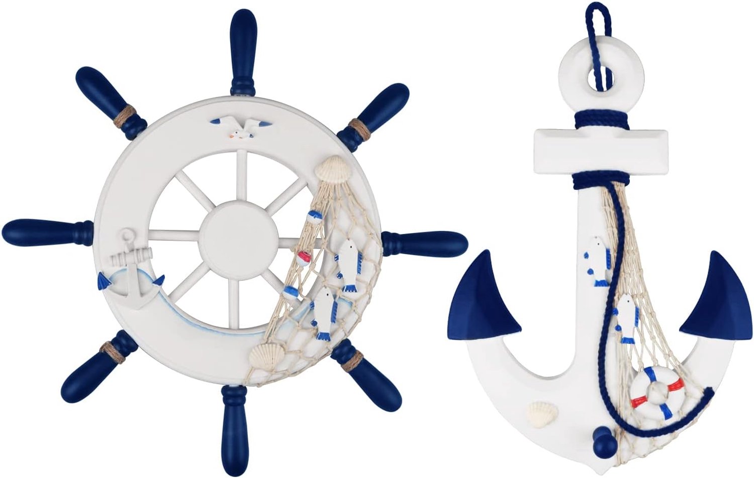 Houten Scheepswiel 32cm - Nautisch Design - Decoratie voor Strandthema - Sfeervolle Wandversiering - ShopVlot