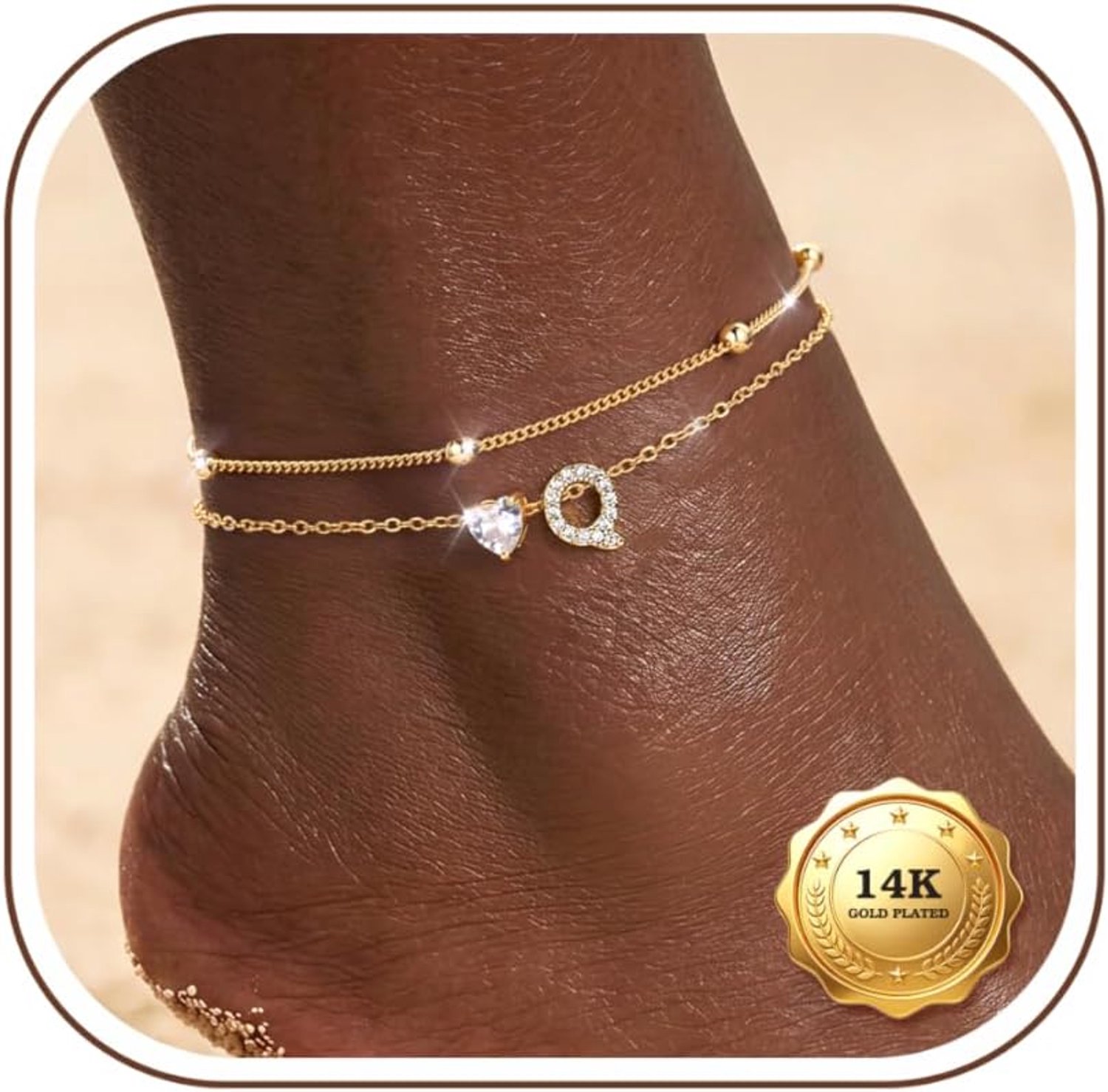 Anklet adjustable - 14K goud verguld - waterdicht - perfect voor zomer en strand - Homevero