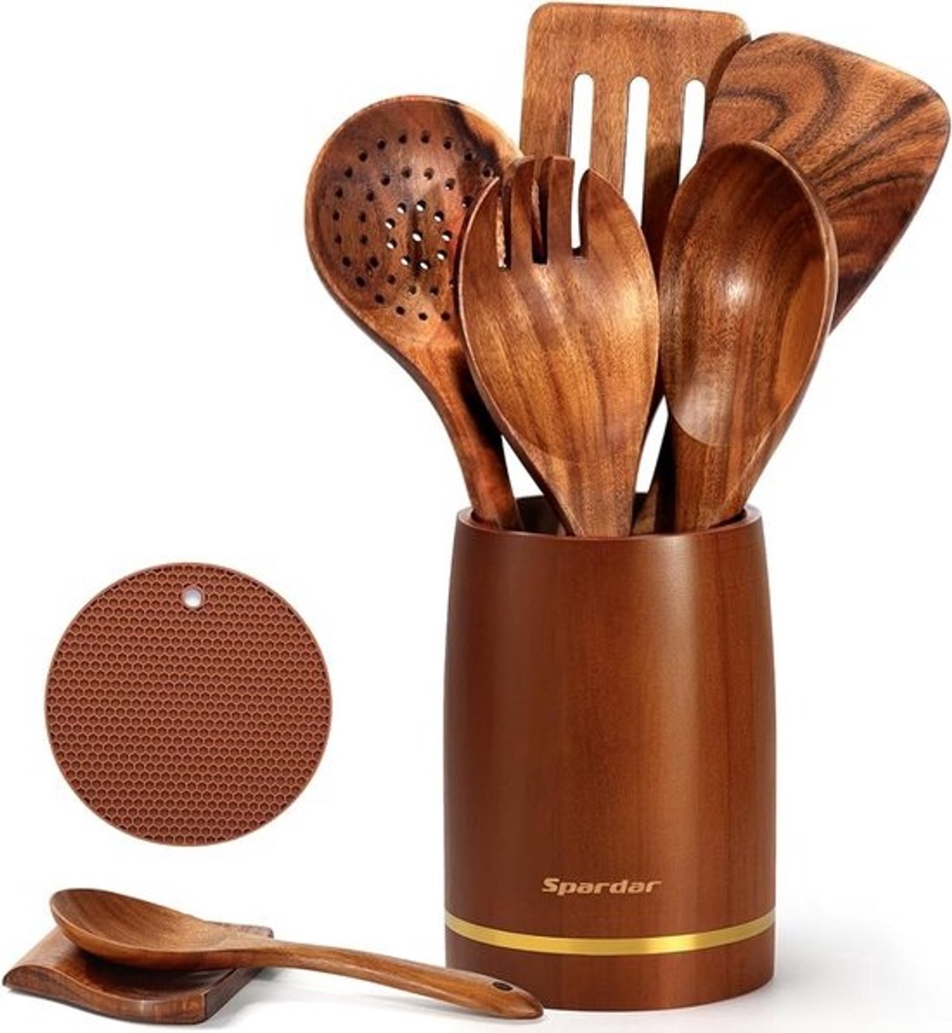 Teakhouten kooklepels set - perfect voor koken - set van 12