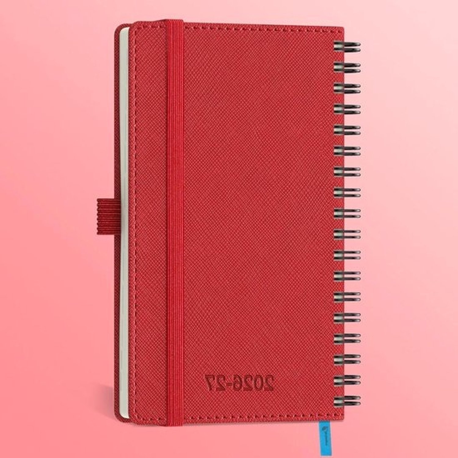 Agenda 2026 2027 - Weekplanner Notitieboek - Dagelijks Plannen - 18 Maanden Overzicht - A6 164 x 95 cm - Rood