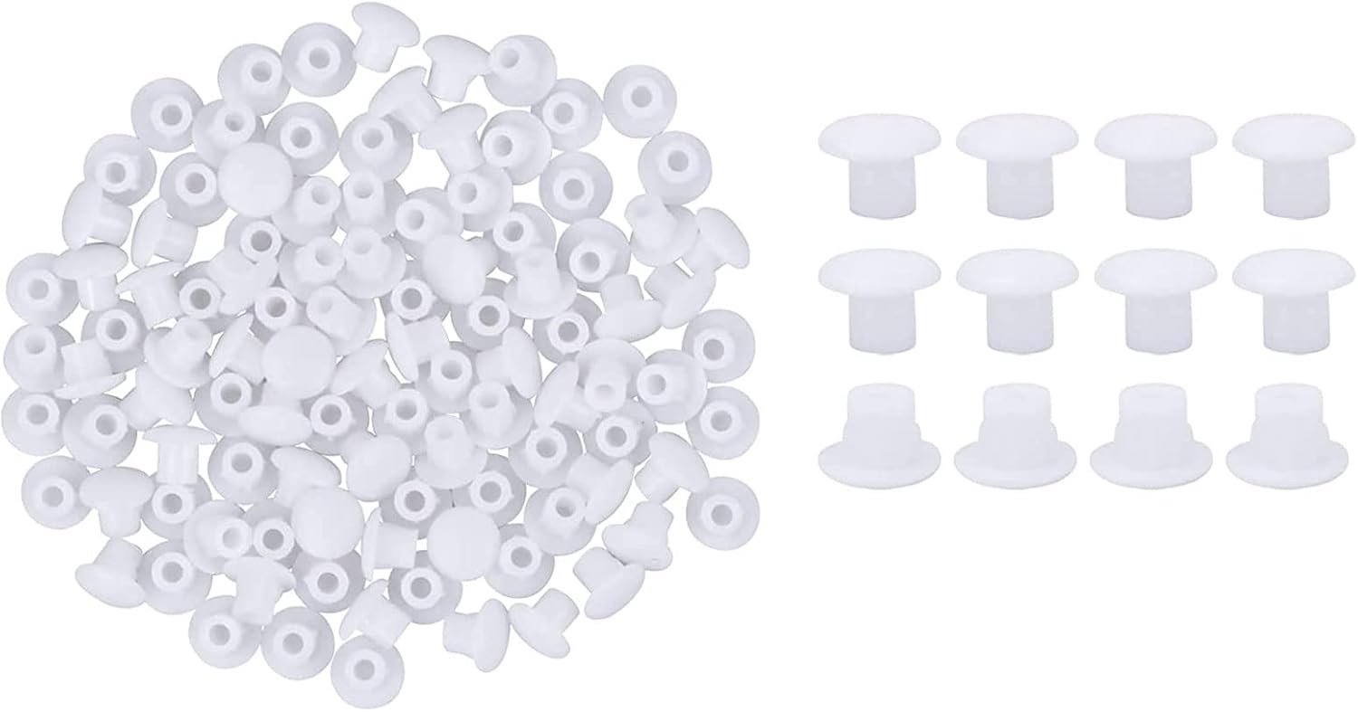 Gatenpluggen 5 mm - ronde kunststof doppen - witte kleur - verberg gaten in meubels - ShopVlot