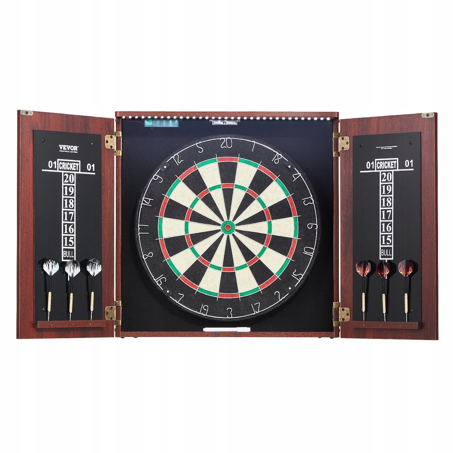 Dartbord Set met Kast - Officieel formaat, compleet met pijltjes