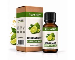 PureOil – Bergamot Etherische Olie – 15ml – 100% Puur, Natuurlijk & Vegan – Voor Haar | Huid | Gezicht | Scalp | Diffuser | Aromatherapie | Geurolie
