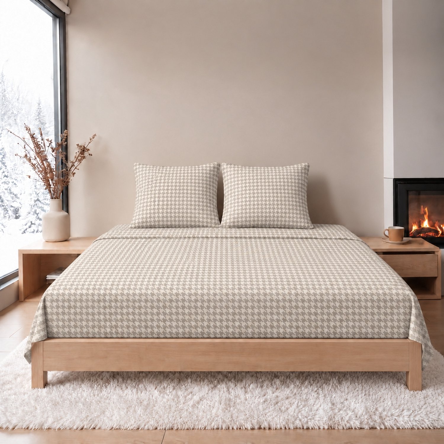 Lakenset - Flanel - Winter - 2 personen - Onderlaken met Bovenlaken - PIEDDEPOULES