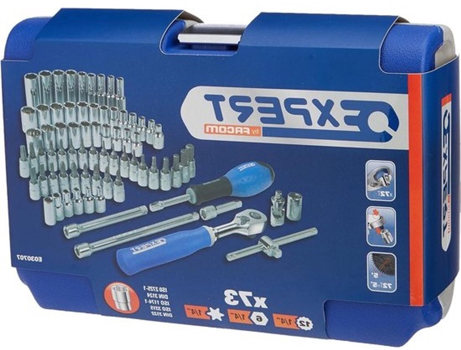 Dopsleutel Set - Sleutel Set Ratel Set - Klus Klussen - 73 Delig - 1/4 inch - Multicolor