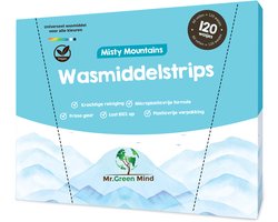 Mr. Green Mind Wasstrips 120 Wasbeurten fris Misty Mountains Wasmiddel Wasstrips Wasmiddeldoekjes incl. wasverzachter