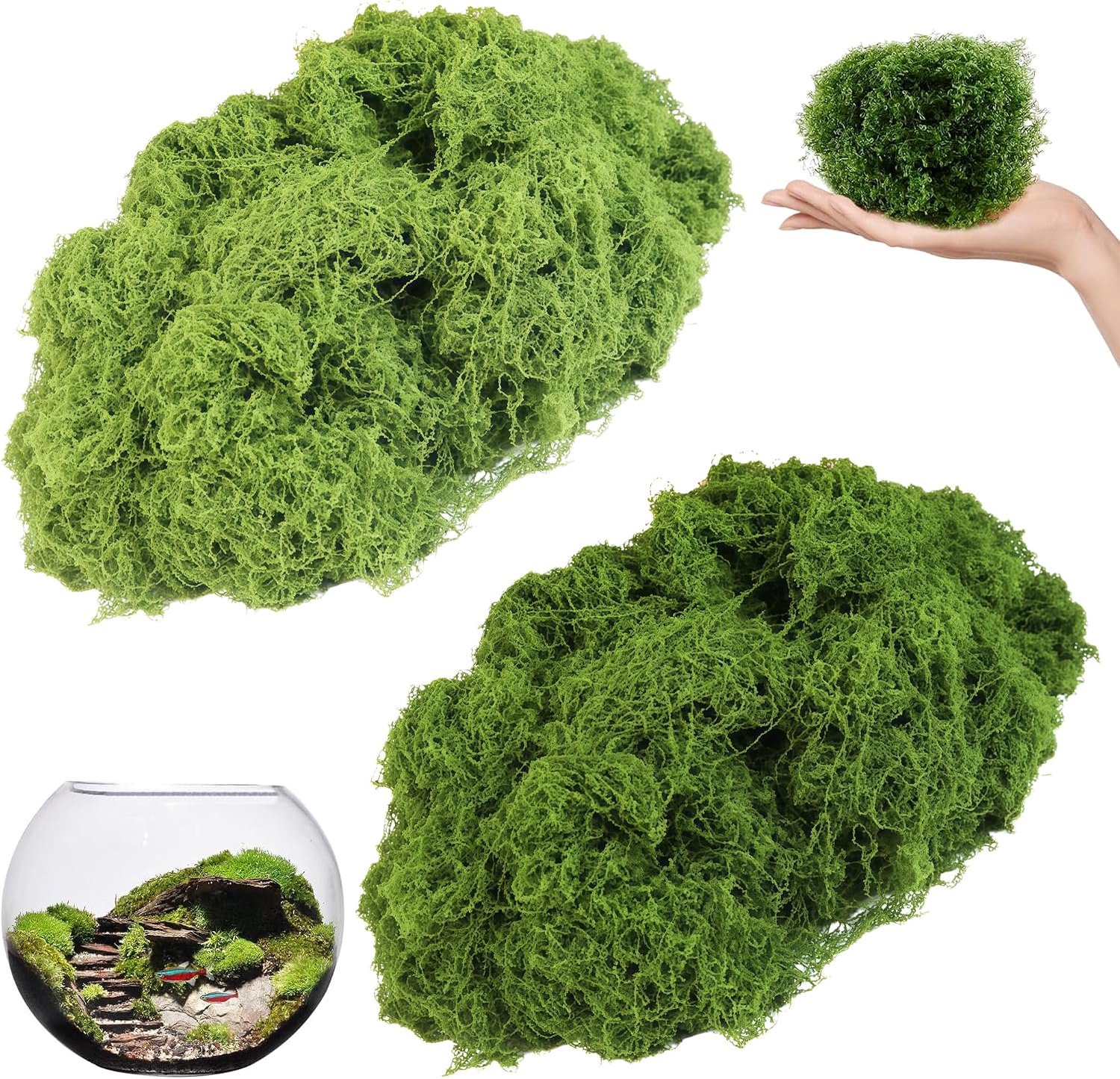 Decoratieve mos 100g - Kunststof - Natuurlijk uiterlijk - Ideaal voor aquariums en kerstdecoraties - ShopVlot