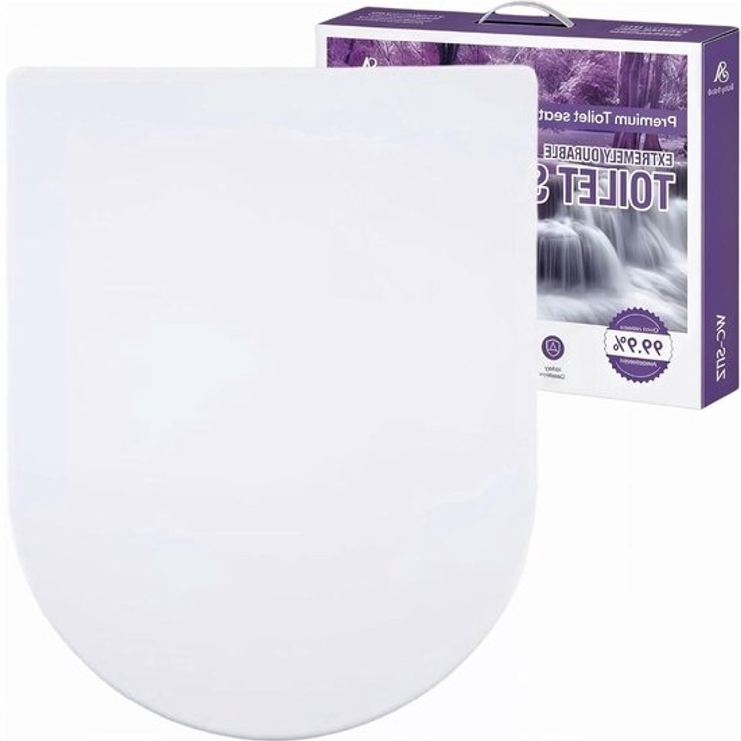 Toiletbril D-vorm - WC-bril deksel - Badkamer vernieuwen - Softclose mechanisme - 46 x 36 cm - Wit