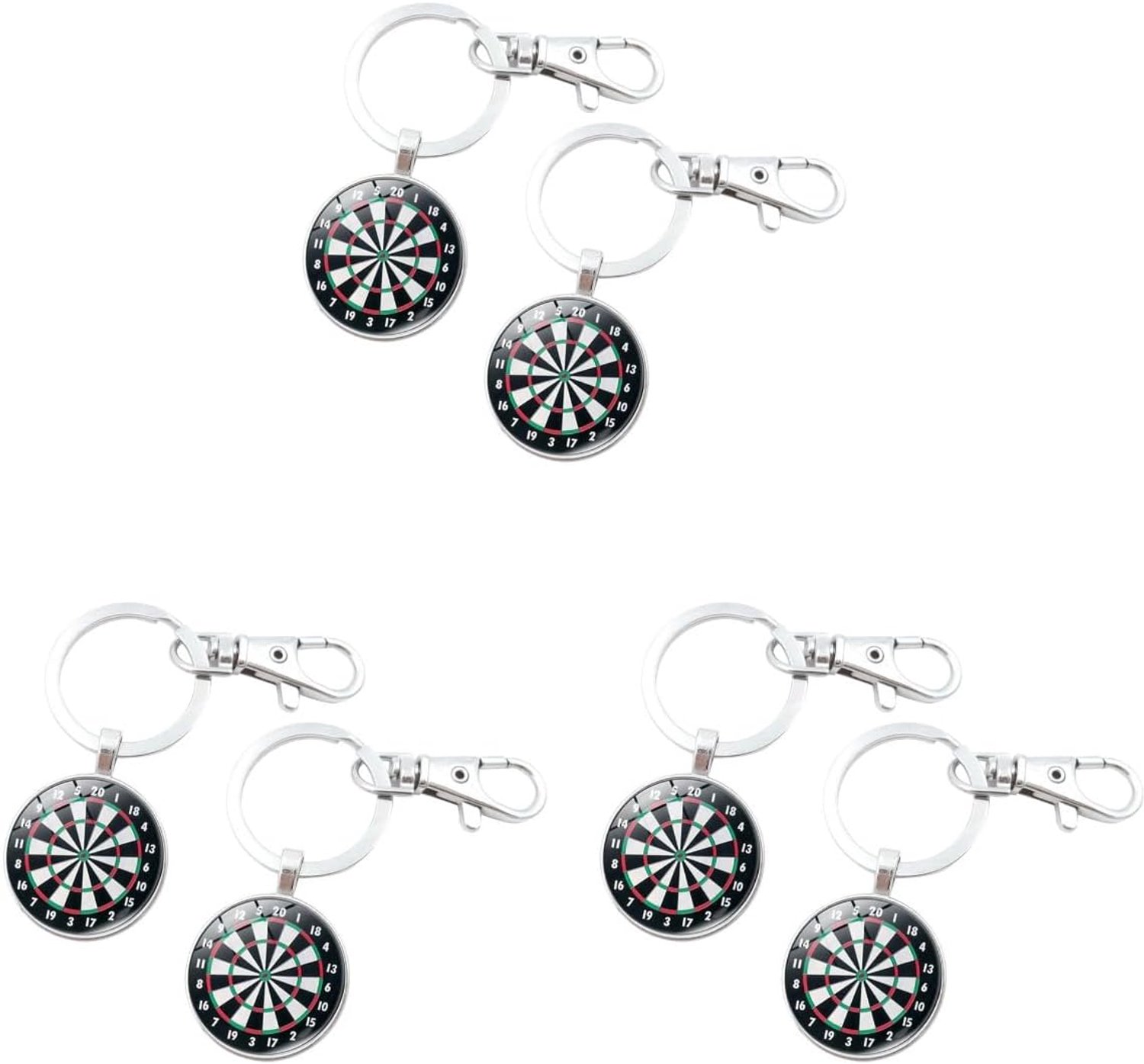 Amosfun 6 Pcs Keys Dartboard Silver Wallet Keychain Hanging Game Couples Gifts Alloy Keychain Wallet Darts Man Bag Hanger Metal for