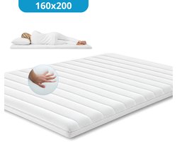 Maan matras® - Topper 160x200 - Topmatras - Topdekmatras - 8cm dik - HR Koudschuim - Afritsbaar en wasbaar - Medium Hardheid - Matrastopper - Topper Hotel XL