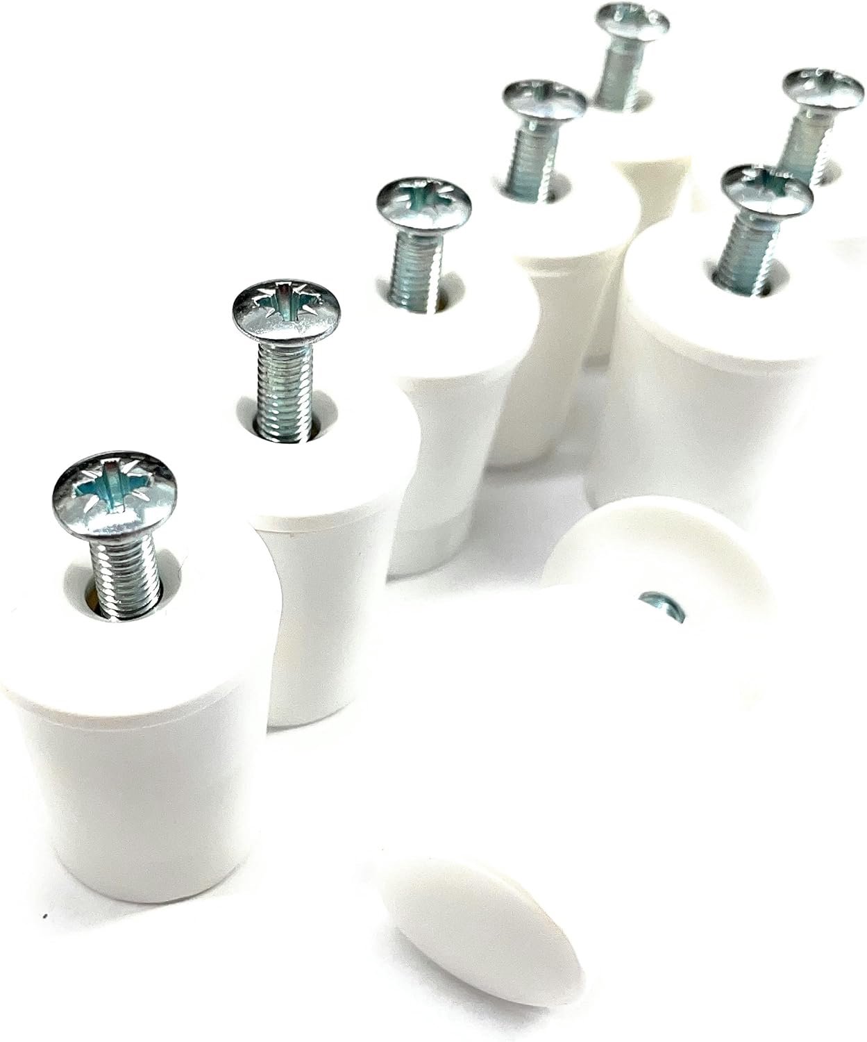 Shutter stopper 40 mm/28 mm closed/open, white or grey with screws and washer (4 pairs 28 mm white closed). - ShopVlot