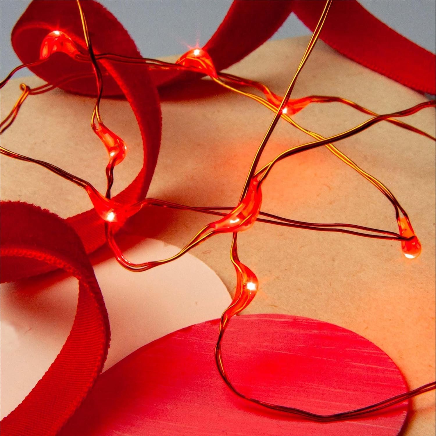 LED Lichtketting - Rood - 1,05 m - Koperdraad met 20 LED's - Voor Binnen Decoratie
