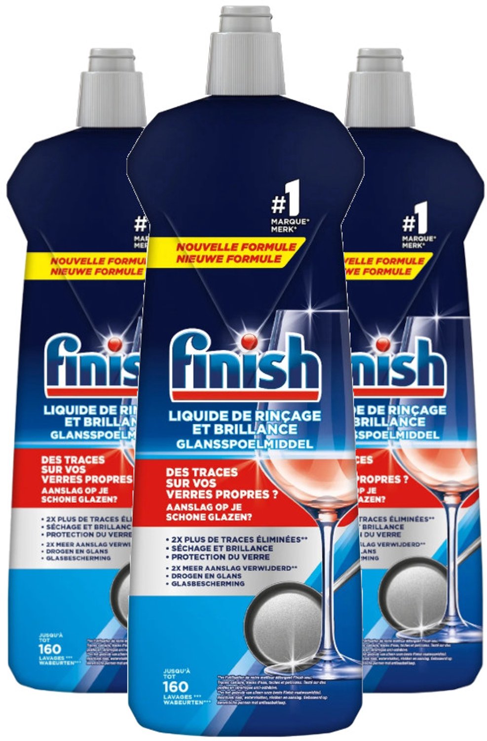 Finish Plus - Glansspoelmiddel - Multipack - 2400ml (3x800ml) - 480 (3x160) Wasbeurten