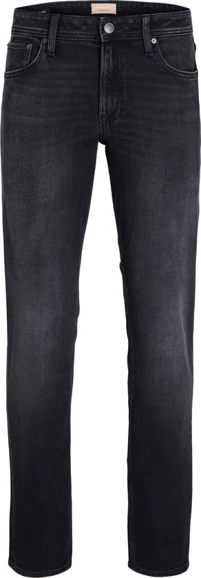 Recht toe recht aan jeans in donkergrijs denim met lichte vervaging.
