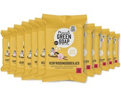 Marcel's Green Soap Verfrissingsdoekjes - Vochtige doekjes voor je handen - Vanille & Kersenbloesem…