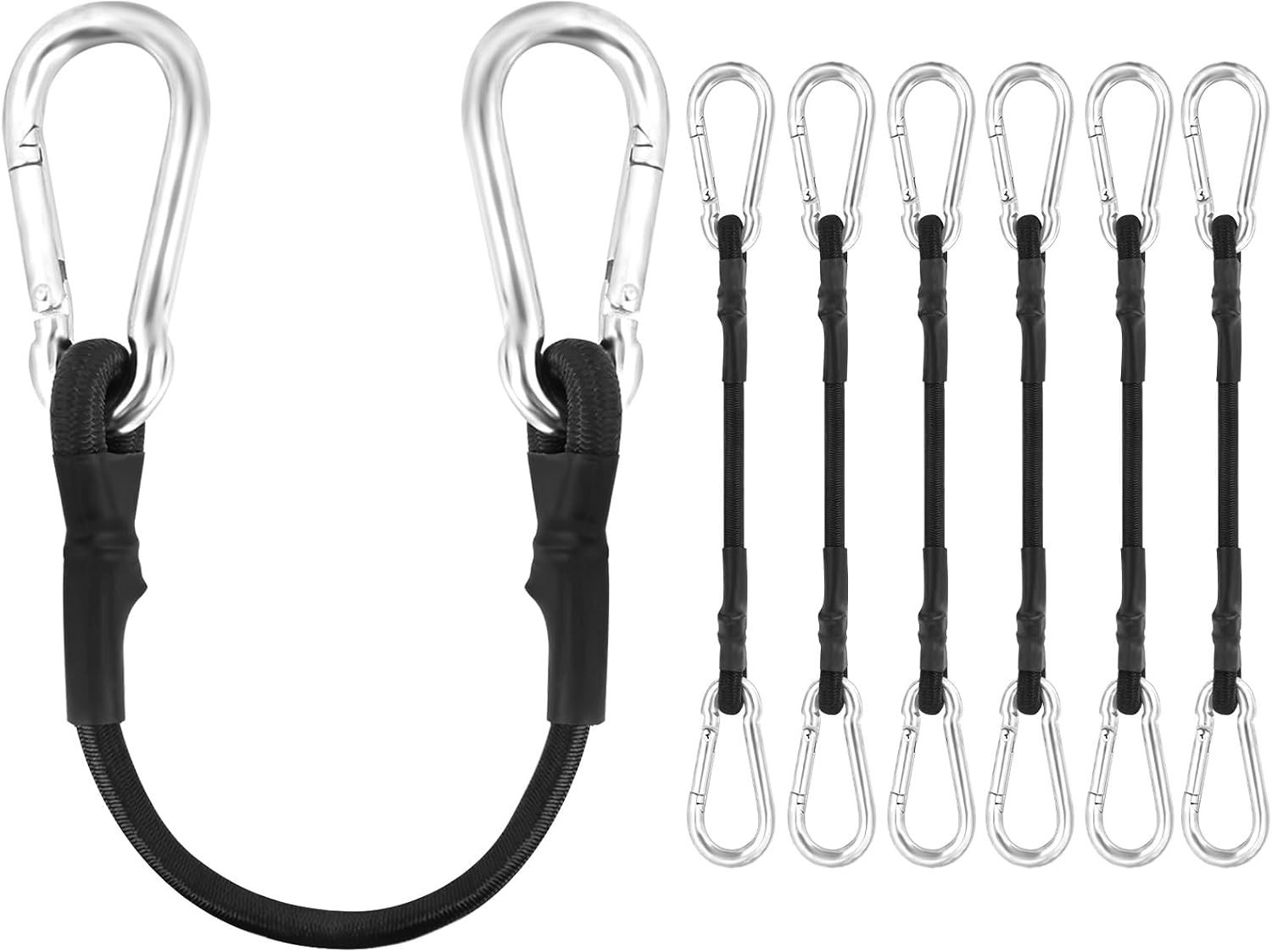 Elastische Riemen met Haken - Zwart - 20 cm - Verstelbare Touwen voor Fiets en Motorfiets - Voor Bagagebevestiging