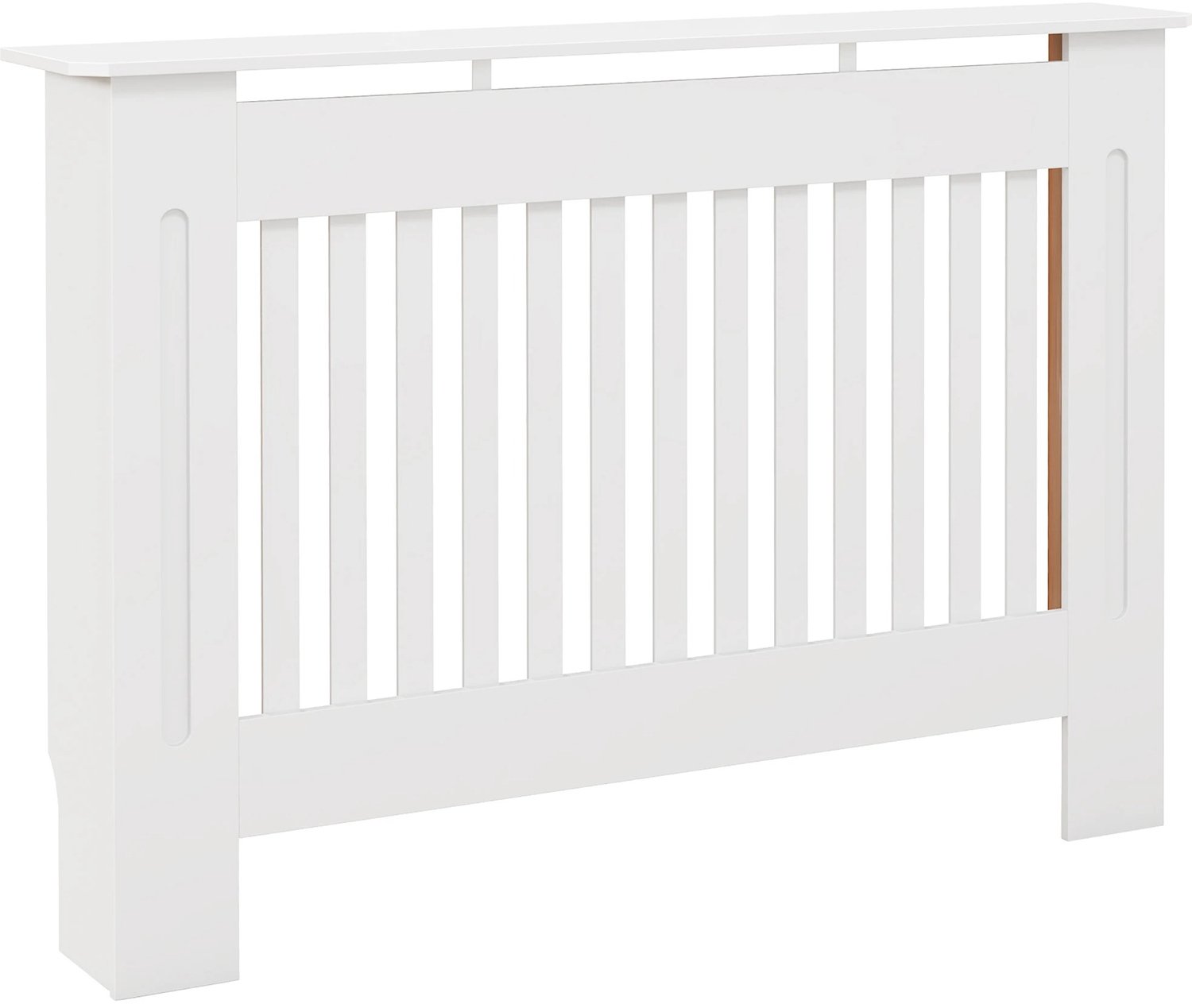 Marqs Radiatorombouw - Radiatorbekleding - Wit - Verwarming ombouw - Lamellen - MDF - Met praktische bovenplank - 112 x 19 x 81 cm