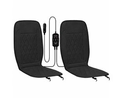 CreateEcom stoelverwarming auto - autostoel verwarming - 2 stuks - autoverwarmingsmat 12V - universele autostoelbekleding voor autostoelen - zwart