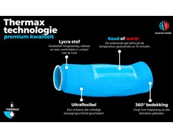 Thermax Hot-Cold Sleeve L/Blue - Premium kwaliteit Koude- & Warmtebandage - Verlicht Pijn, Bevordert Herstel van Spieren en Gewrichten - Geschikt voor Arm, Elleboog, Bovenbeen, Knie, Kuit, Enkel - 360° Compressie -Herbruikbaar