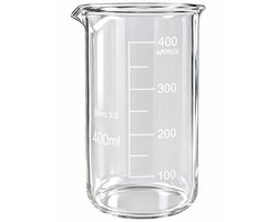Bekerglas 400 ml – Hoog Model – Gegradueerd – Borosilikaatglas 3.3