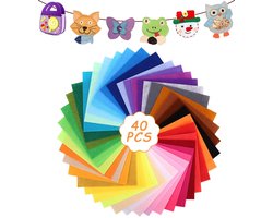 jutyum 40 Kleuren Gevoelde Stof Knutselen, Gekleurde Vilt Vellen, 20 x 30 cm Craft Vilt, Polyester Gevoelde Stof Knutselen, Kids Non Woven Fabric Felt