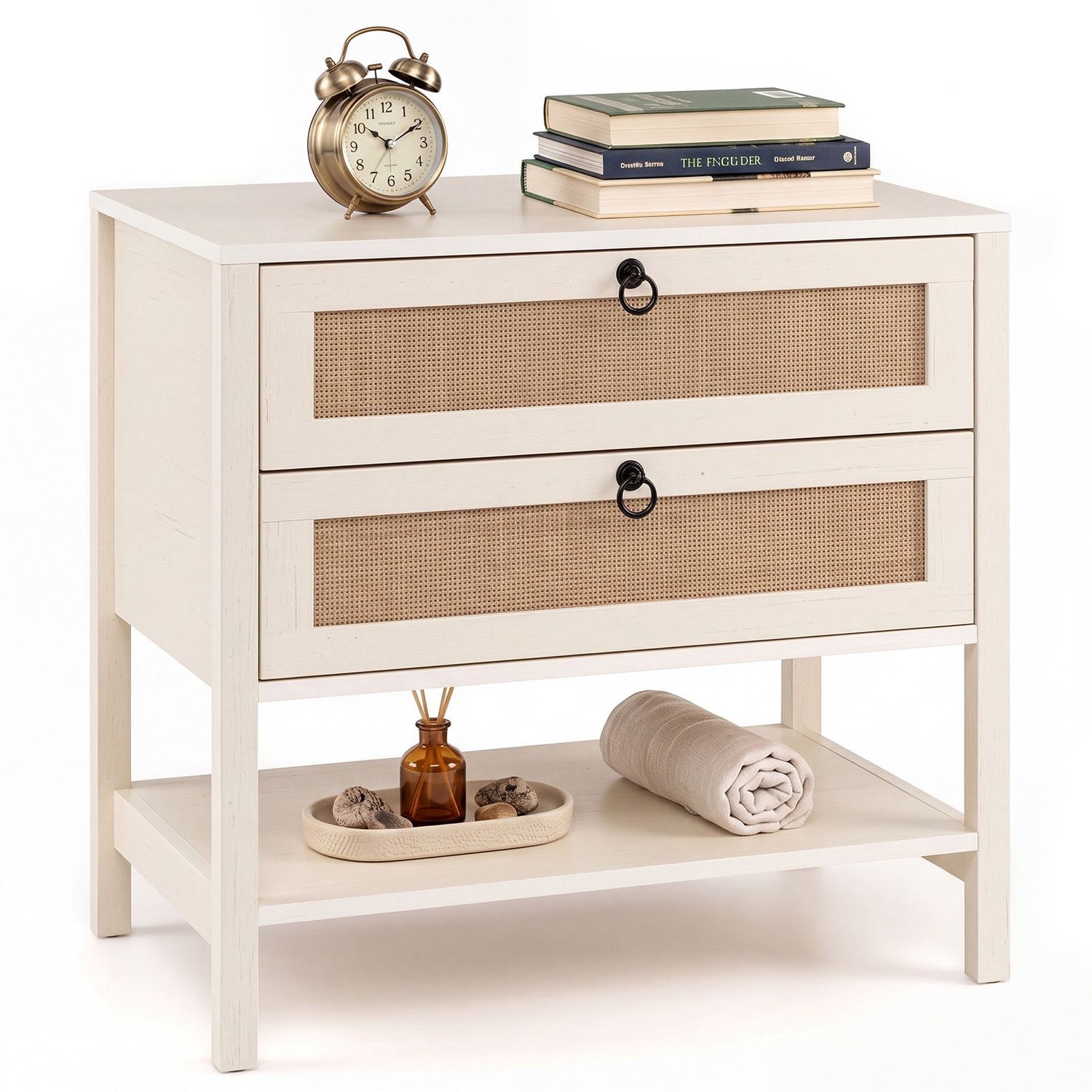 SureDeal® - Schoenenkast - Nachtkastje - Lades - Open Planken Wit - 68x40x65 cm - Wit