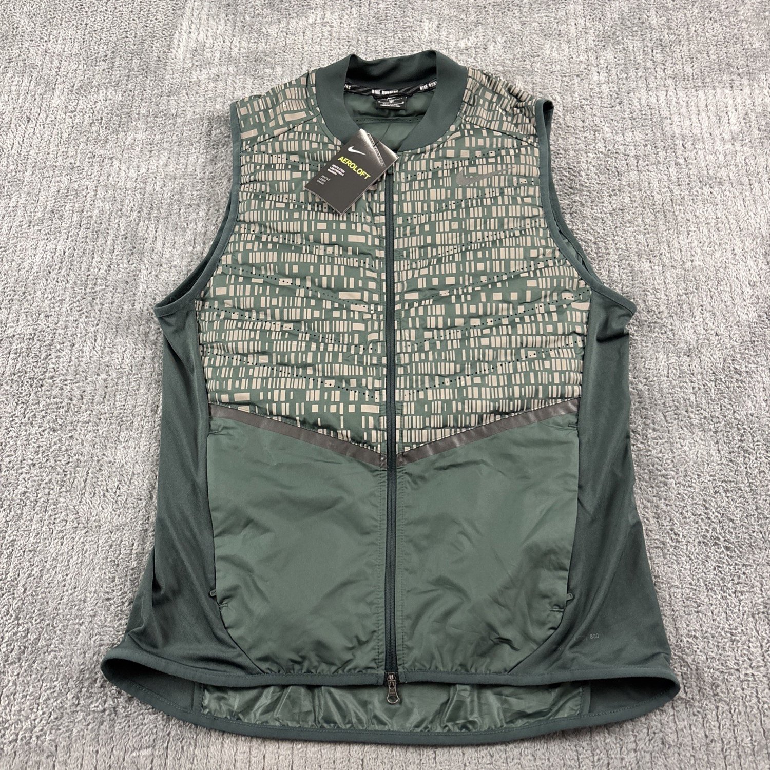 Nike Aeroloft 800 Down Running Vest Bodywarmer – Seaweed/Reflective Aeroloft Hardlopen Heren Bodywarmer voor Mannen Groen
