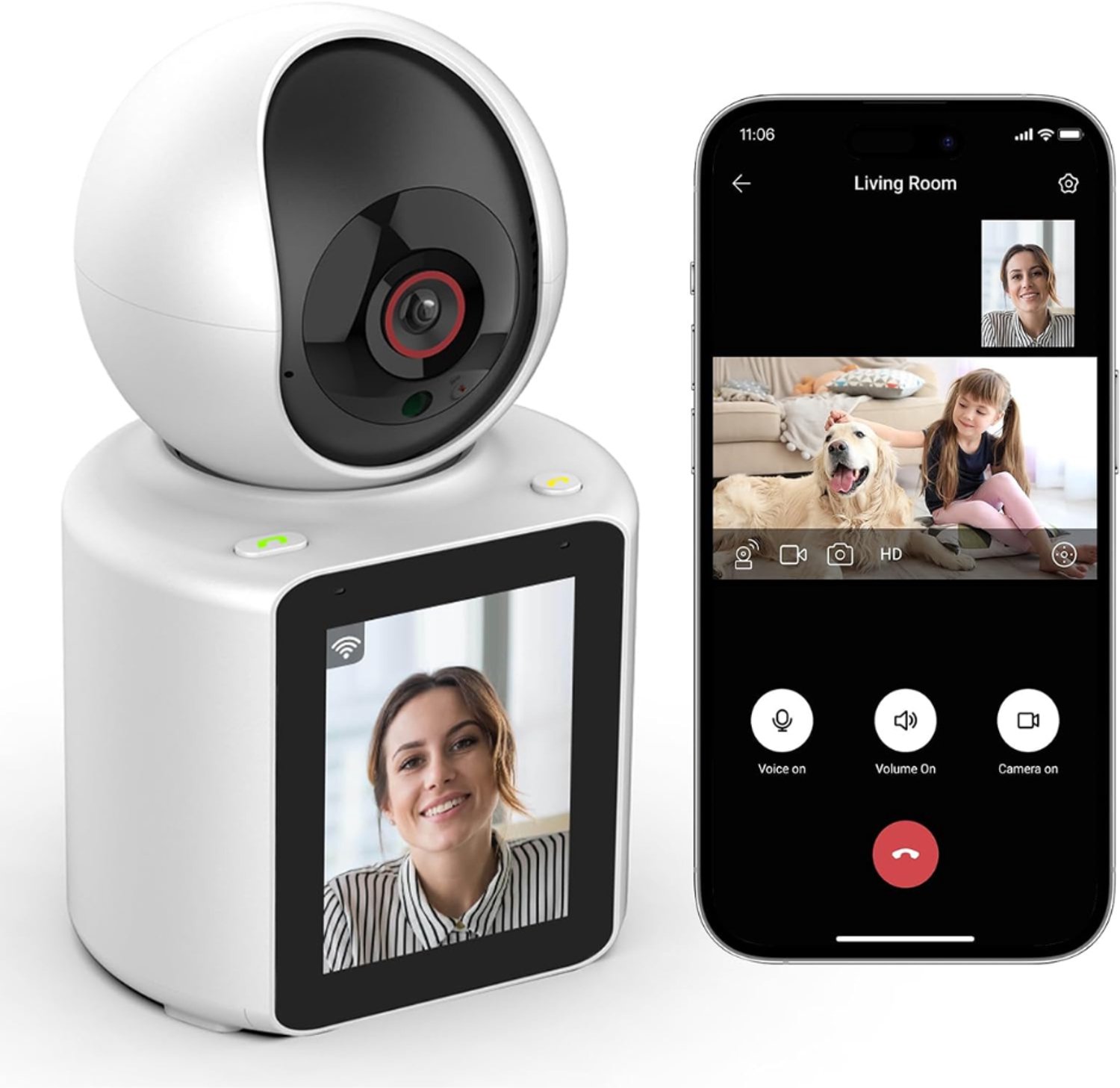DYVNS® Indoor Camera - Beveiligingscamera - Binnenshuis Camera - Bewegingsdetectie - 360° Draaibaar
