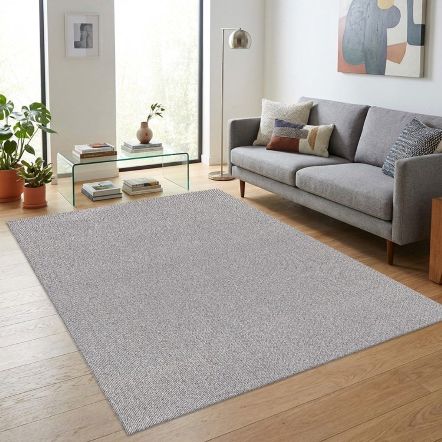 TapisTrend Designer tapijt Grijs 240x340 cm Modern, effen gemêleerd vloerkleed met een fijne textuur voor de woonkamer, slaapkamer en eetkamer