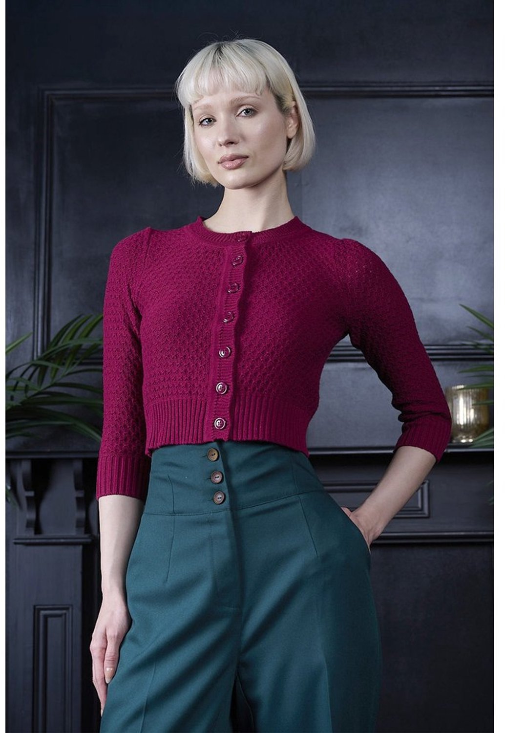 Banned - Fara Cardigan - M - Bordeaux rood