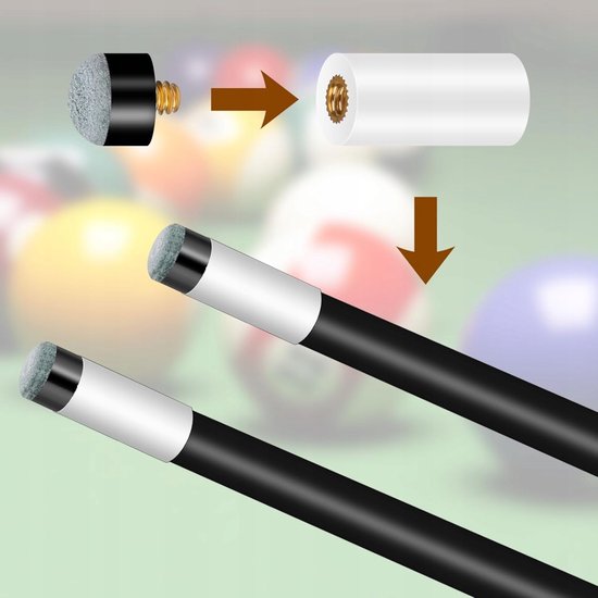 30x Nylon Biljartkeu Tips 12/13mm - Universeel & Vervangbaar — afbeelding 3