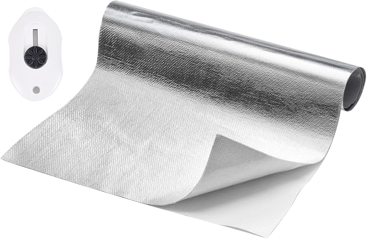 SnelShoppen - Heat Protection Aluminium Sheet 30 x 300 cm - Zelfklevende Aluminium Hittebeschermingsfolie - Aluminized Isolatie Mat voor Slangen en Bu