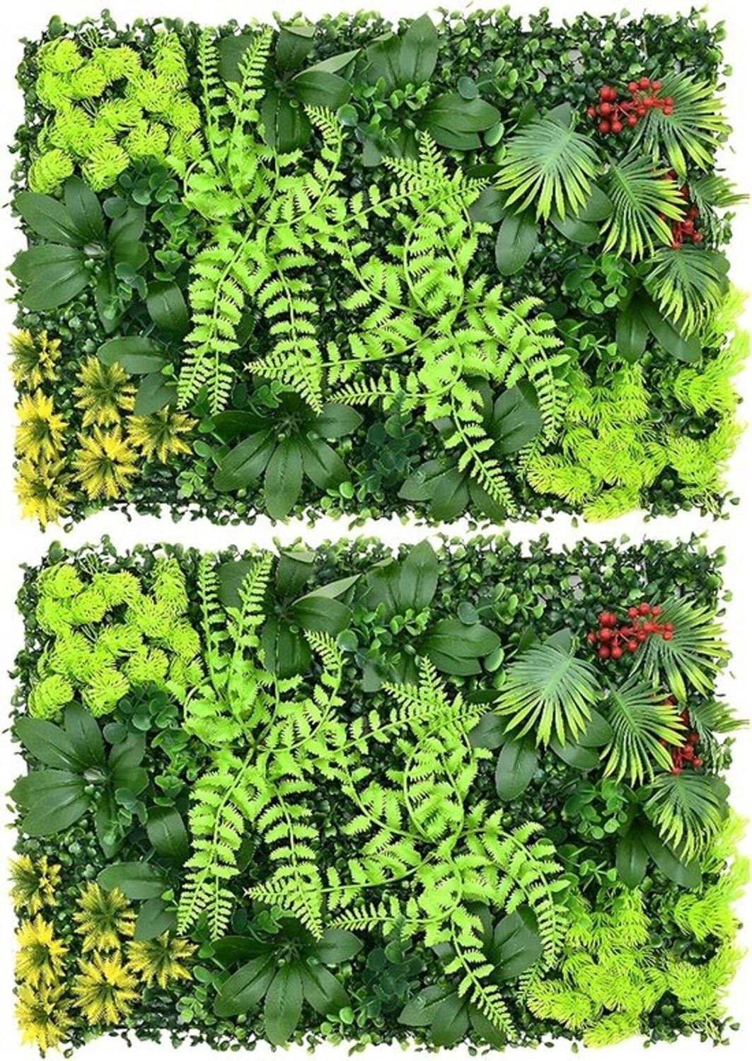 Kunstgraswand 2 stuks - Kunstplanten muur - Tuin terras decoreren - Herbruikbaar weerbestendig - 60 x 40 cm