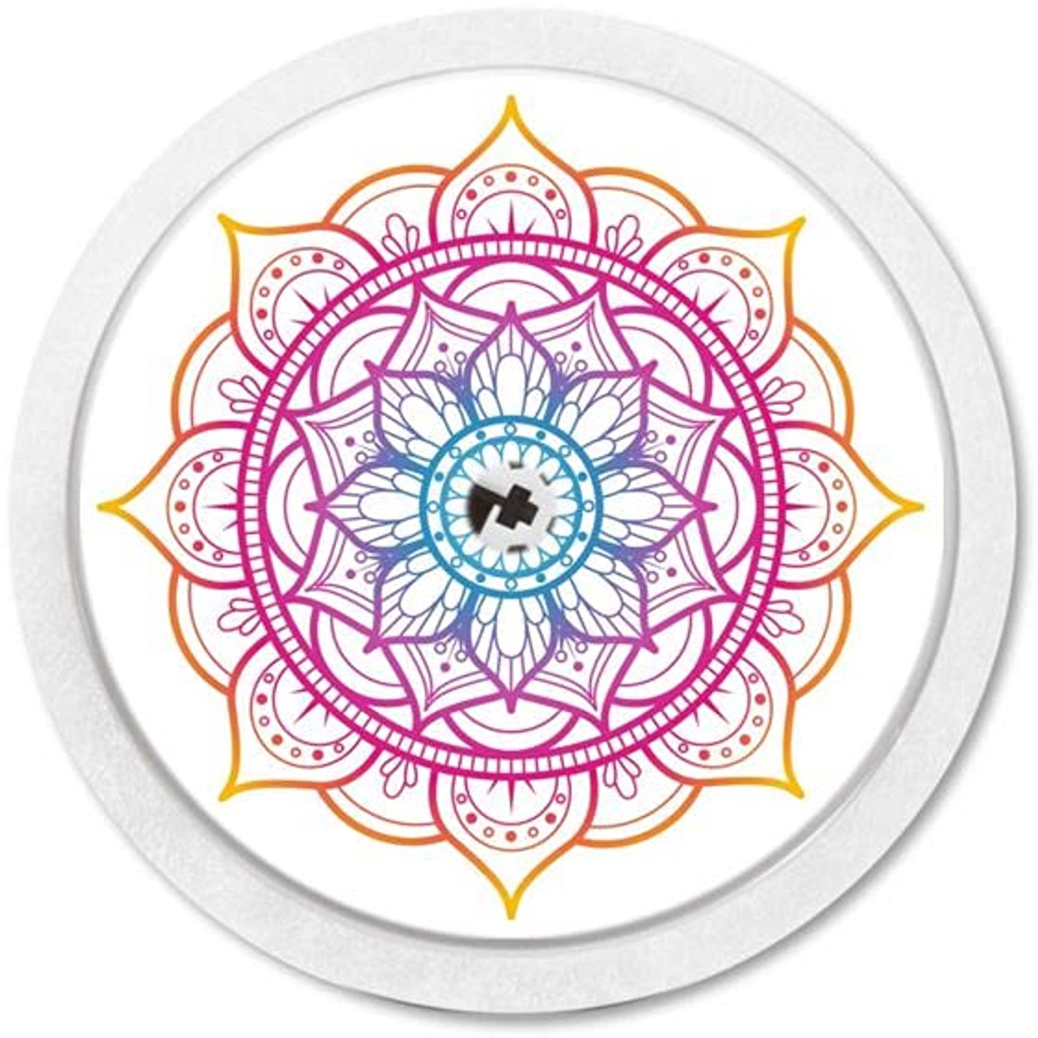 MySweetStitch | Freestyle Libre 1 & 2 Sensor Sticker Set van 4 Mandala kleurrijk | met ventilatiegat | Made in Germany