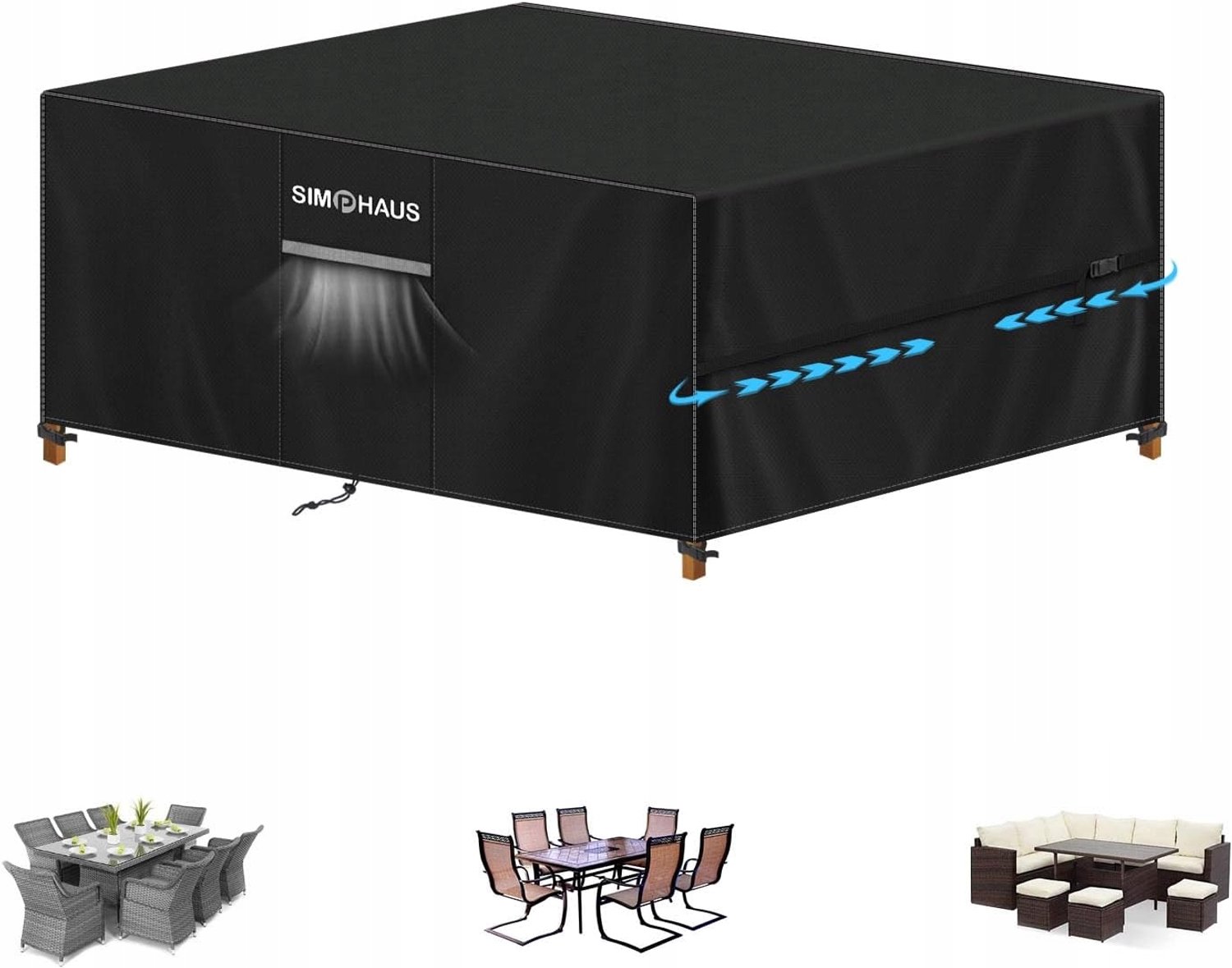 Waterdichte Tuinmeubelhoes 180x130x90 cm - Oxford 420D
