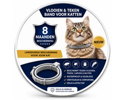 Vlooienband Kat – Kattenband tegen Vlooien en Teken – Verstelbaar – Comfortabel – Waterbestendig – Grijs