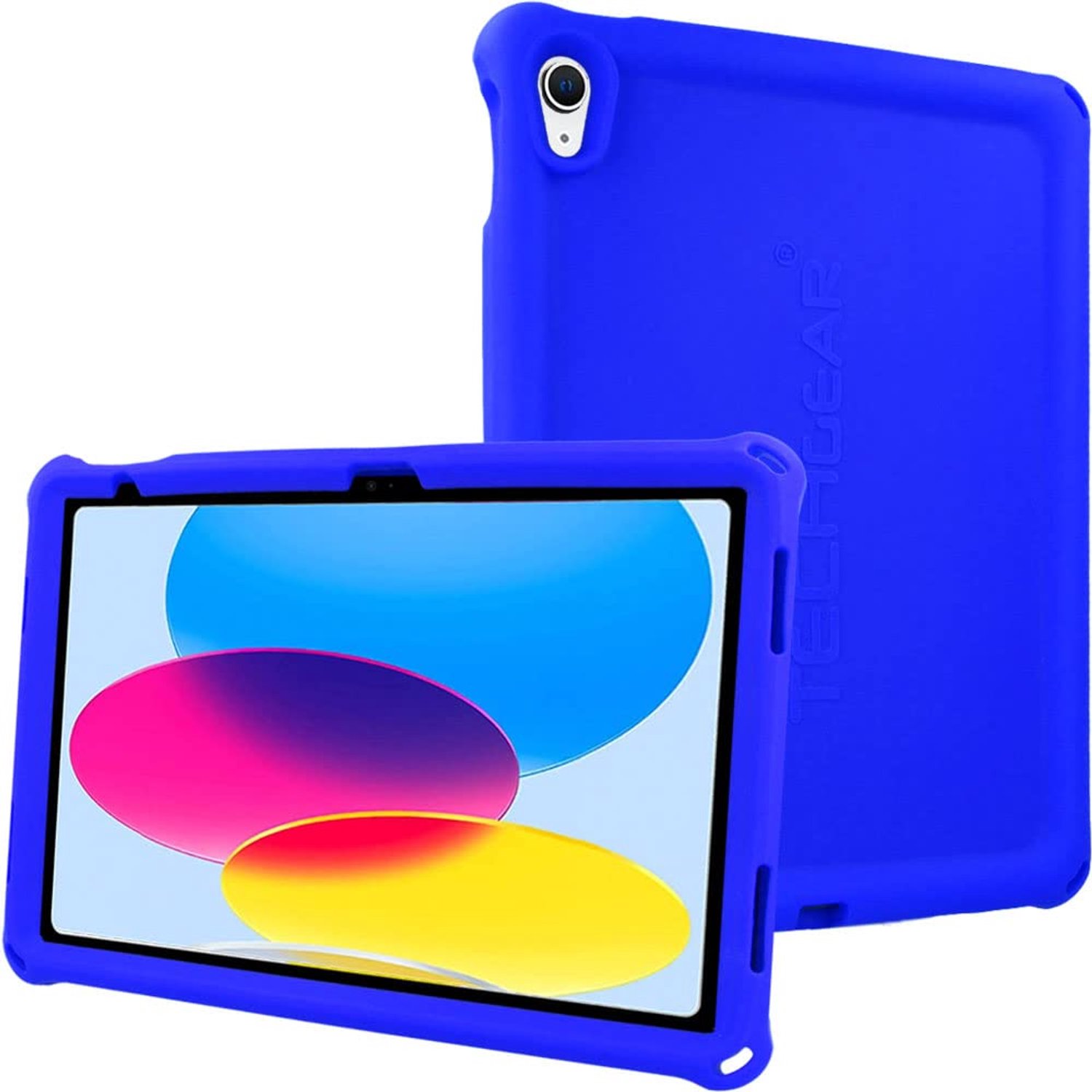 TECHGEAR Bumperhoes voor iPad 11 inch A16 (11e generatie 2025) en 10,9 inch (10e generatie 2022) - Robuuste kinderhoes met valbestendige siliconen hoe