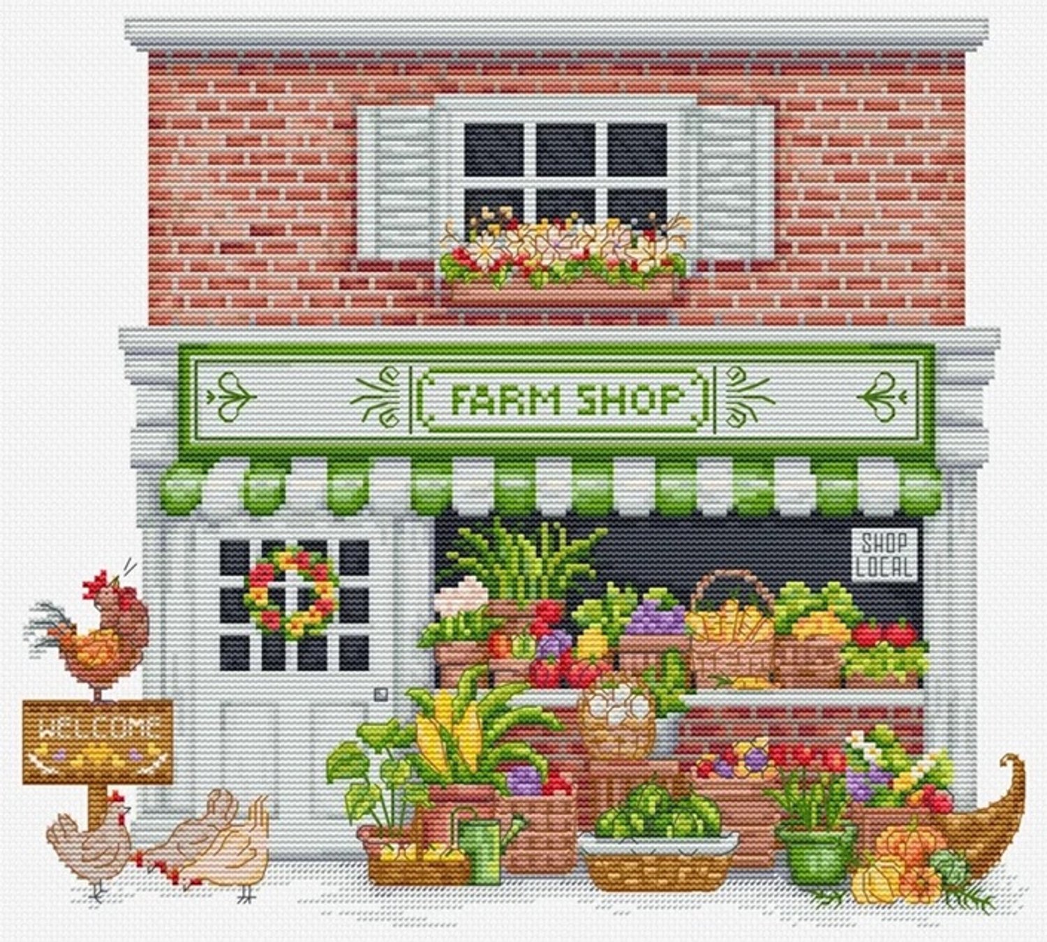 Borduurpakket Luca-S - Farm Shop - Boerderij Winkel - B1448