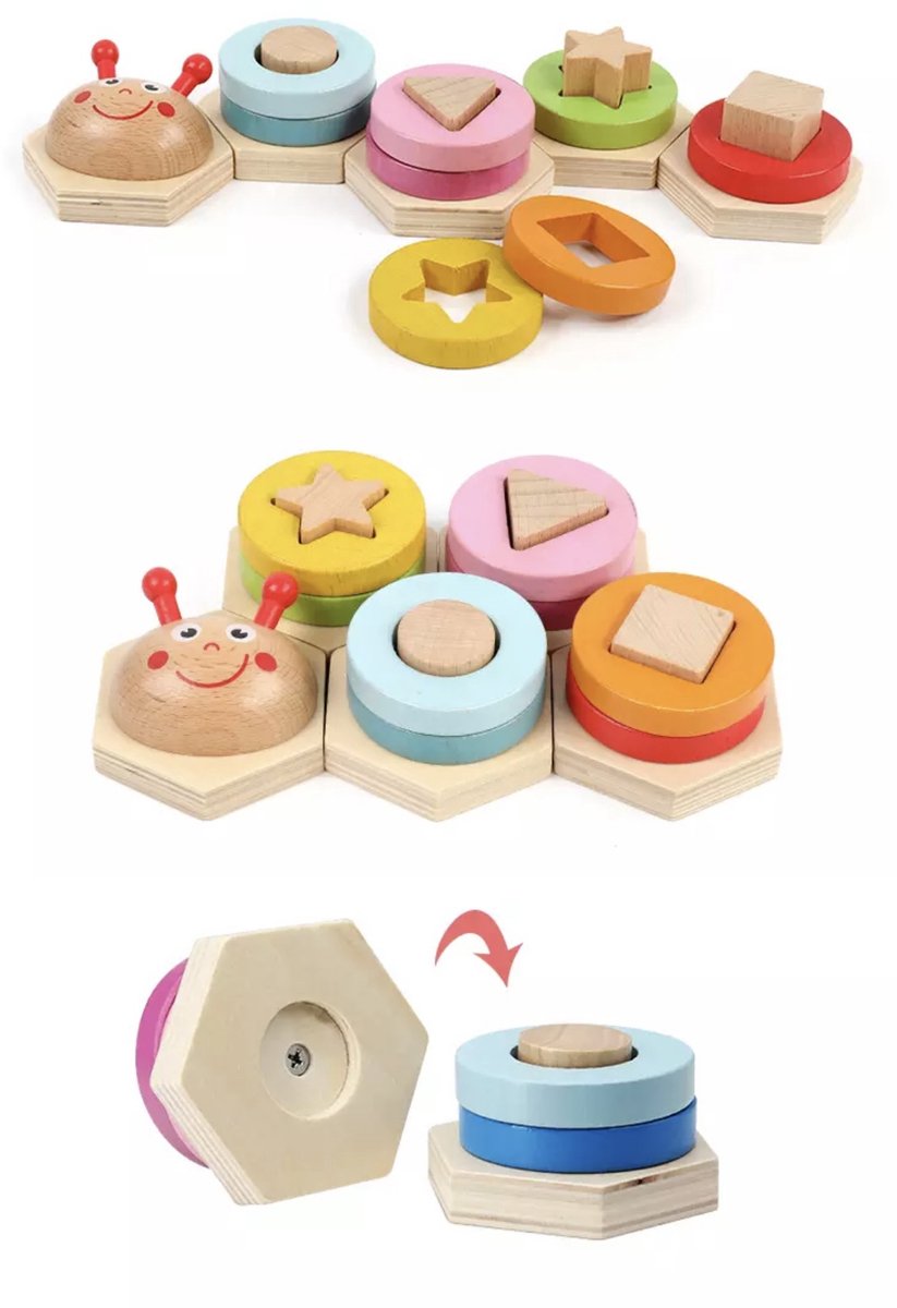 Kidus® houten rups puzzel