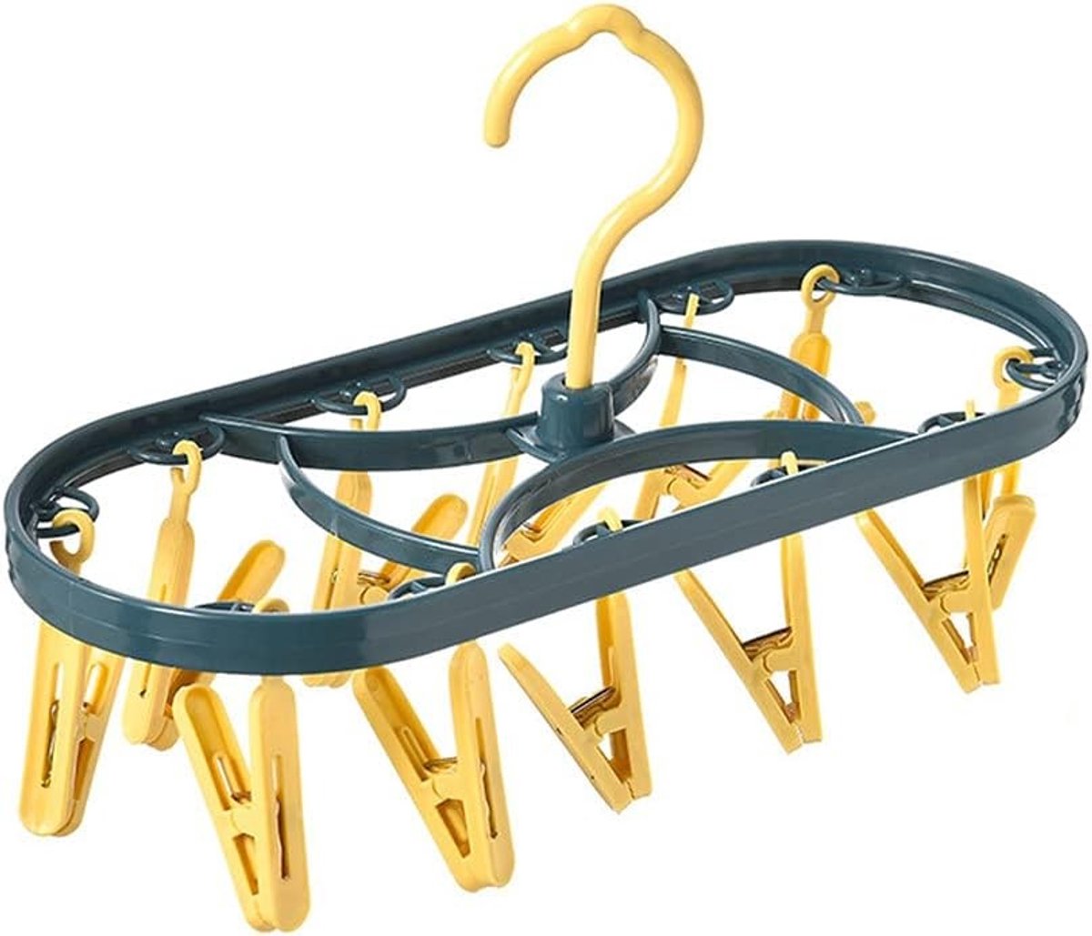 Hanging dryer met 12 klemmen, mini kledingrek voor efficiënt drogen en georganiseerde huishouding