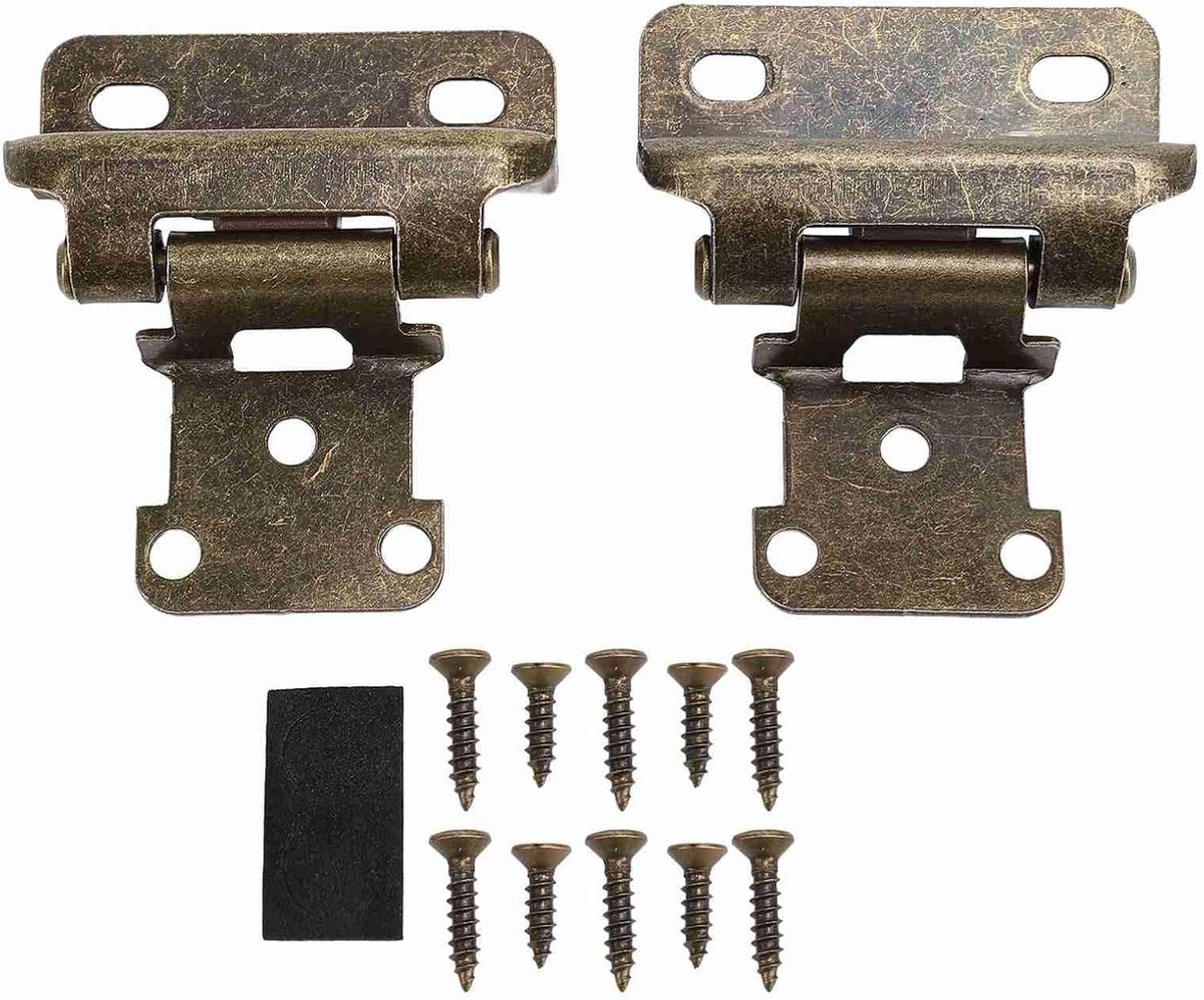 Zelfsluitende Kastscharnieren 1/2" - Versterkte Veiligheid, Stalen Semi-Wrap Overlay voor Keuken, Badkamer en Camper - 2 Stuks