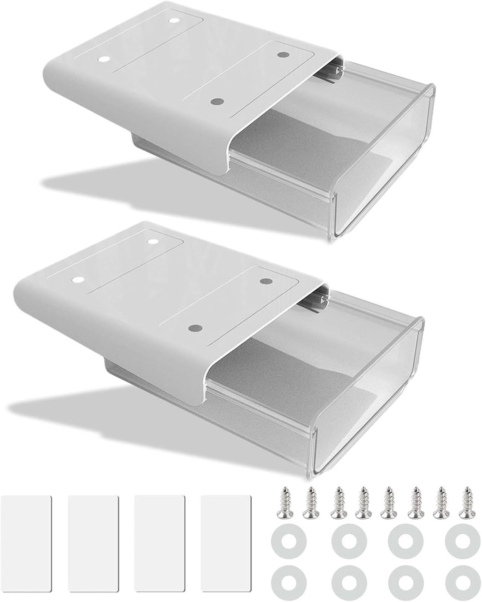 Zelfklevende Lade voor Onder Bureau - Creatieve Bureau Organizer - 2 Stuks - Wit - Ideaal voor Thuiswerkplek, Opbergruimte en Kantoororganisatie
